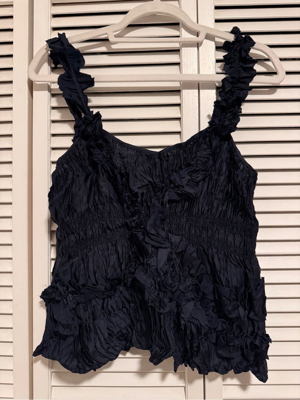 🆕 Saintart Navy Emmy Ruched Sleeveless Top - Women's - M